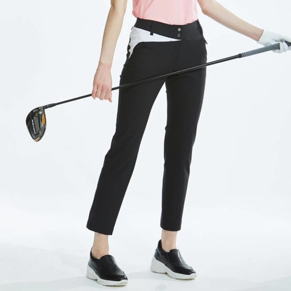 Nevermindall Corte Cut Slim‎ Line Golf Pant Women's S Black White